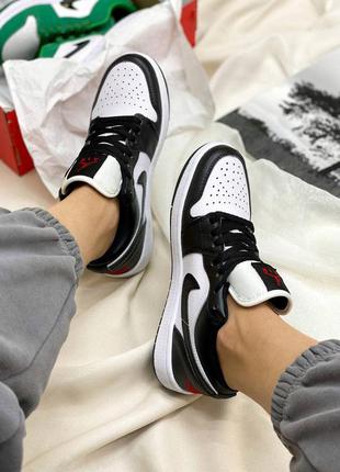 Nike air jordan 1 low black   кожаные кроссовки демисезон7 фото