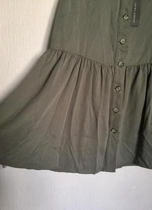 Изумительная юбка на пуговицах оливковая3 фото