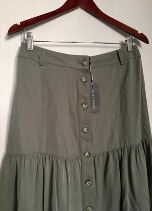 Изумительная юбка на пуговицах оливковая4 фото