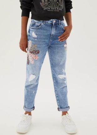 Модные джинсы mom  мом  для девочки marks&spencer1 фото