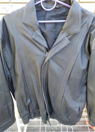Куртка мужская кожаная, размер 52