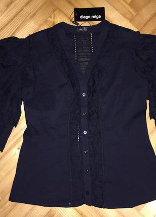 Красивейшая батистовая блуза от французского бренда diego reiga! p.-м/л