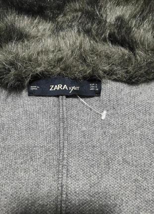 Пальто женские накидка zara кейп пончо с искусственным мехош сток9 фото