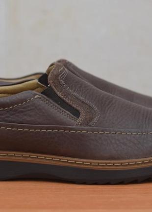 Мужские кожаные коричневые кроссовки, мокасины clarks, 41 размер. оригинал