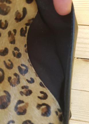Шкіряний гаманець з м'якою леопардовою вставкою5 фото