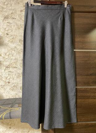 Стильная шерстяная юбка трапеция benetton италия