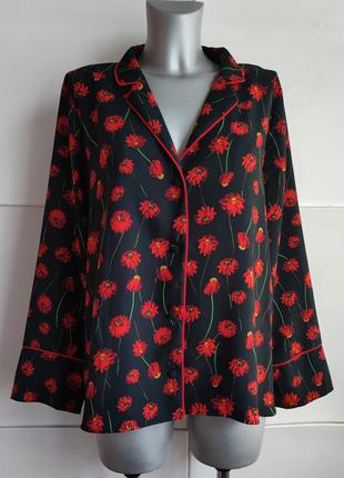 Блуза h&m в піжамному стилі з принтом красивих квітів