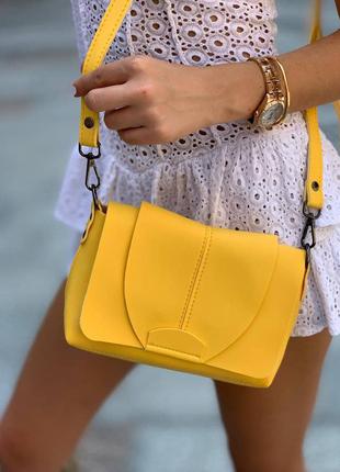 Стильный женский клатч  в асортименте сумка через плечо желтого цвета3 фото
