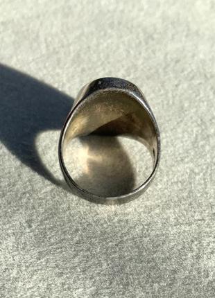 Перстень серебро 925 клеймо эмаль кольцо цвет чёрный овал3 фото