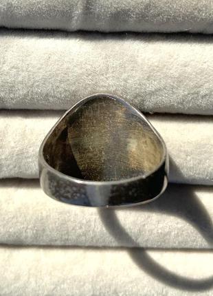 Перстень серебро 925 клеймо эмаль кольцо цвет чёрный овал5 фото