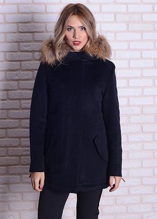 Парка-пальто с мехом енота