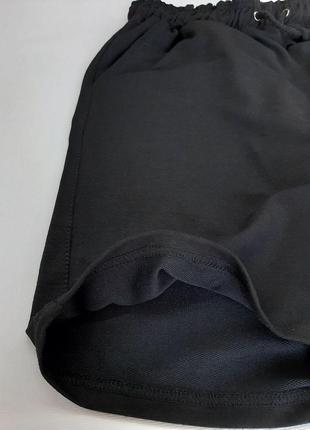 Черные спортивные шорты летние из двунитки5 фото