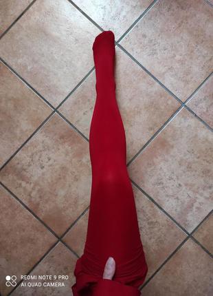 Фірмові кольорові червоні колготки calzedonia opaque 50 soft touch - 50den