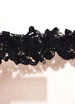 Красивый шарф чёрный длинный спиральный ажурный женский 1,60м5 фото