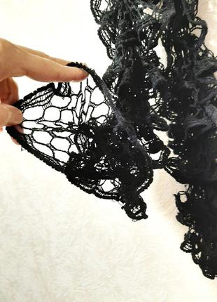Красивый шарф чёрный длинный спиральный ажурный женский 1,60м6 фото