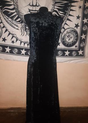 Витончене довге оксамитовій сукні мармуровий оксамит2 фото