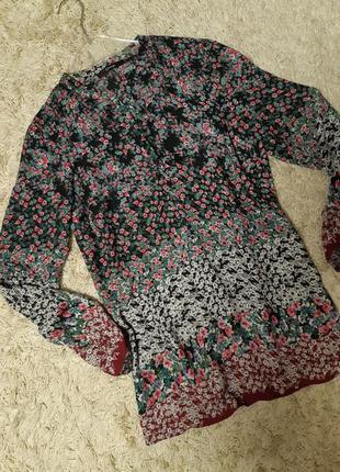 Блуза подовжена / туніка в квітковий принт від george2 фото
