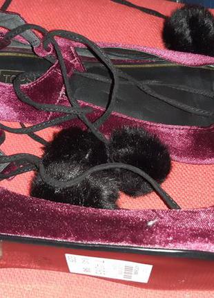 Бордові велюрові балетки topshop р7-40 нові