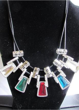 🏵️стильне кольє в кристалах і стразах, нове!!! арт. 2192