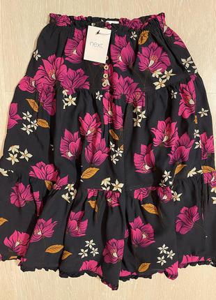 Очень красивая и стильная брендовая юбка в цветах.6 фото