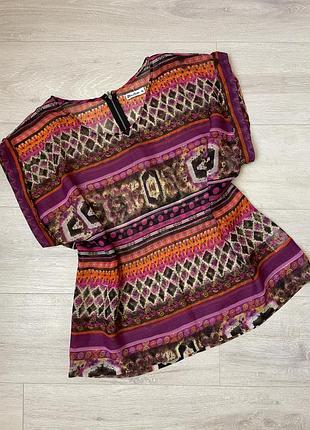 Шифонова блуза в орнамент великий розмір