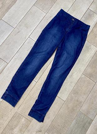 Сині джинси з розрізом,висока посадка(20)