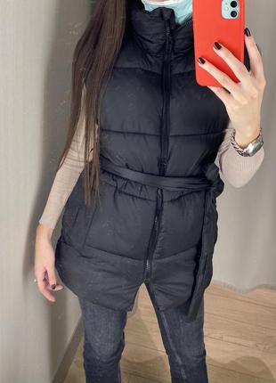 Стьобаний жилет з поясом жилетка оверсайз h&m оригінал9 фото
