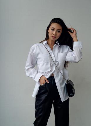 Брюки-банани з еко шкіри3 фото