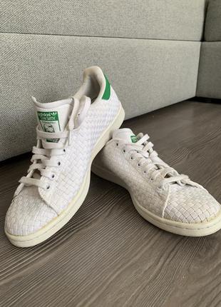 Кросівки білі текстильні adidas stan smith кроссовки белые текстильные3 фото