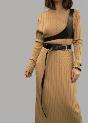 Асимметричный топ портупея с удлиненным ремнем. плотная ременная кожа (цвета и размеры)