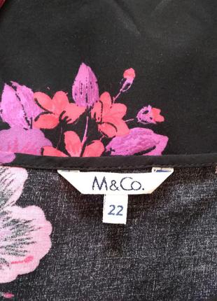 Чорне натуральне плаття в квіти, від m&co, р. 22/5xl/505 фото