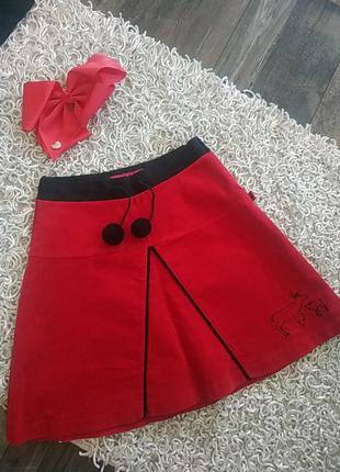 Красная барханая юбка на девочку