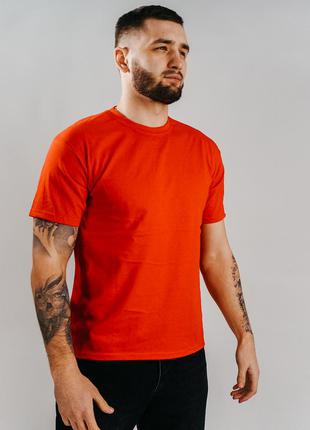 Чоловіча футболка однотонна червона базова2 фото