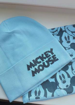 Комплект дитячий шапка і баф mickey mouse