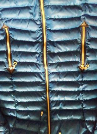 Ярко синее стеганное пальто2 фото