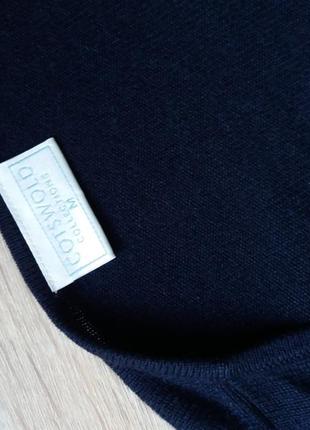 Cotswold collections роскошный джемпер на запах из дорогого трикотажа шелк+кашемир украшен пайетками темно-синий цвет.8 фото