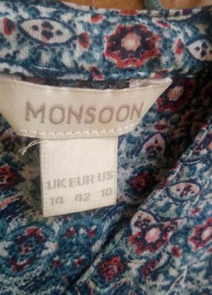Шикарна віскозна блуза вільного крою з пишним рукавом monsoon 143 фото