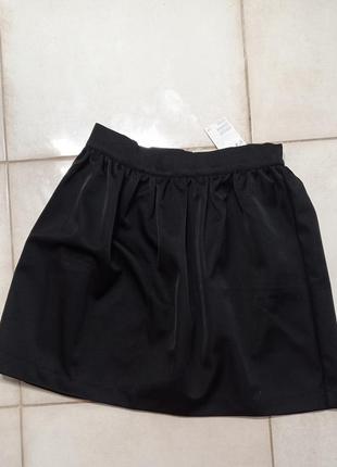 Чорна атласна спідниця h&m