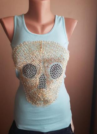 Майка бирюза череп турция