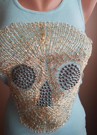 Майка бирюза череп турция