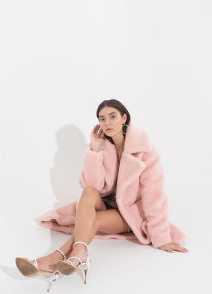 Шуба с овечьей шерсти sheep brand monro 110см розовый1 фото