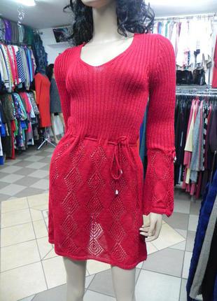 Классное платье-туника вязанное