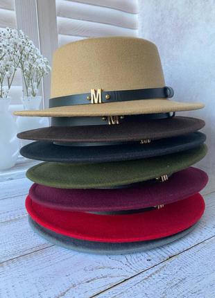 Шляпа-канотье цвет бордо в стиле maison michel4 фото