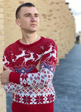 Новогодний свитер. свитер с оленями1 фото