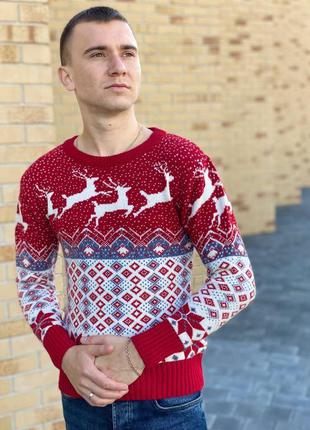 Новорічний светр, светр з оленями2 фото