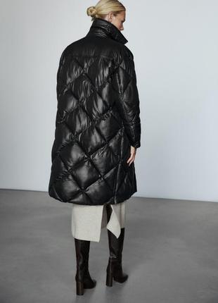 Удлиненная стеганая пальто куртка-рубашка от massimo dutti оригинал2 фото