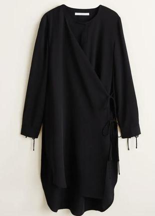 Mango premium удлиненная блуза на завязках