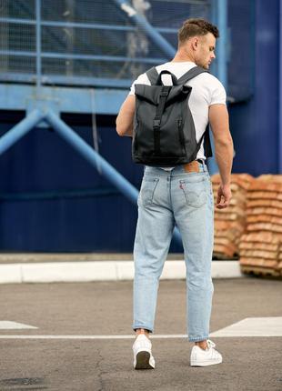 Великий чорний рюкзак для чоловіків місткий і практичний9 фото