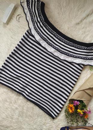 В'язаний топ жилет в смужку з рюшів розмір xxxl бренду papaya
