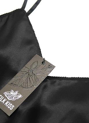 Шовкова жіноча комбінація "прага" чорна. натуральний шовк. silk kiss prague